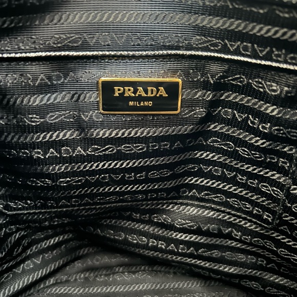 Prada Saffiano Vernice Bucket Bag, Nero - Picture 11 of 16